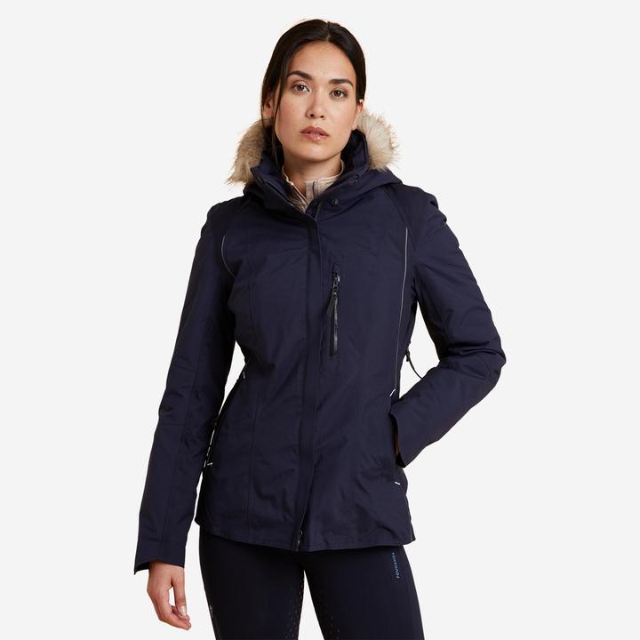 Fouganza Winter-Reitjacke 580 wasserdicht Damen blau
