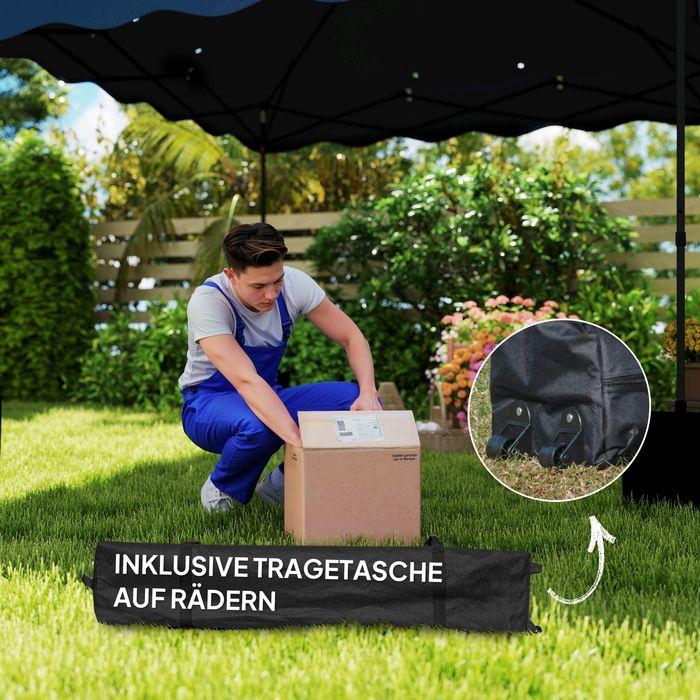 Actual product image Swisshandel24 Faltpavillon ca. 3x3m, wasserabweisend Stabil Winterfest, Dunkelblau (297 cm, 297 cm)
