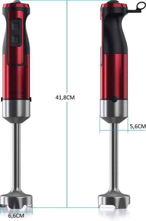 Actual product image Arendo Hand blender 1000W with DC motor, stainless steel hand blender, turbo button, detachable blender