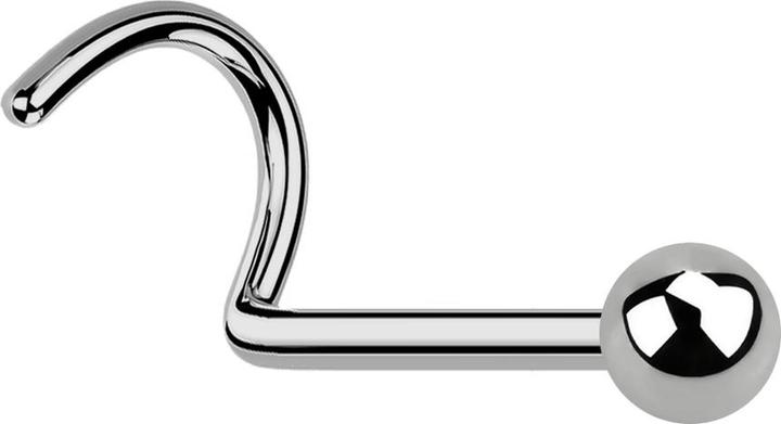 Star Piercing Steriler Nasenstecker gebogen silber mit Kugel (Titan G23, ohne Messing)