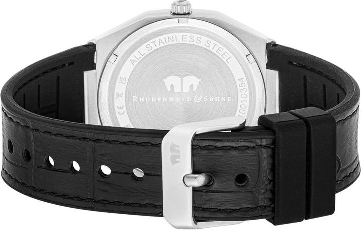 Immagine prodotto Orologio al quarzo da uomo Cooledge in vera pelle/silicone nero - 26519 (Orologio da polso analogico, 42 mm)