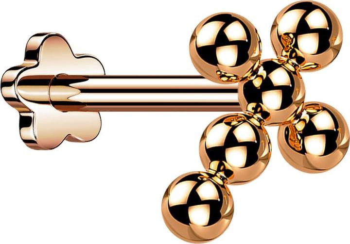 Actual product image Star Piercing Micro Threadless Labret Flower Rose Gold Cross Balls (without brass)