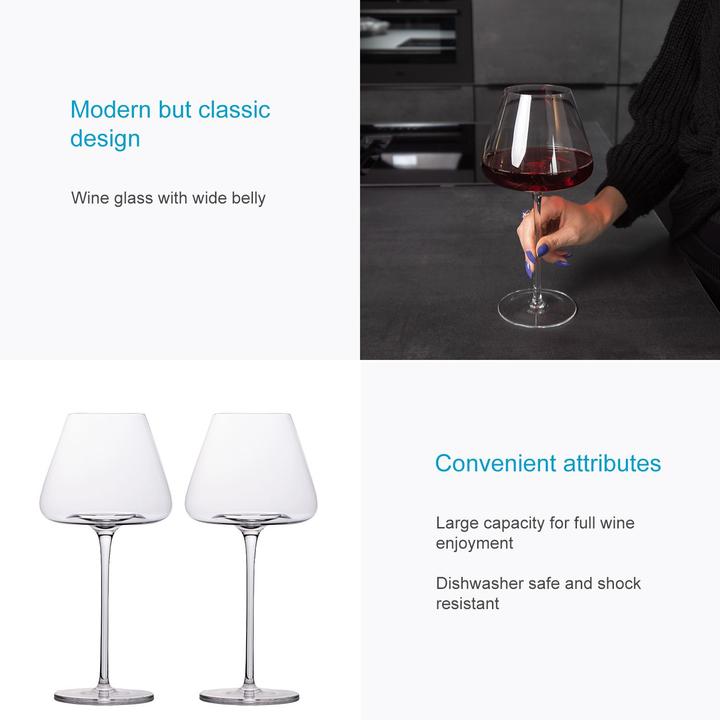 Produktbild Intirilife Wein Glas Set für Rotwein Weisswein (60 cl, 2 Gläser, Weissweingläser, Rotweingläser)