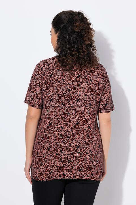 Produktbild Ulla Popken T-Shirt, Zierfalten, A-Linie, V-Ausschnitt, Halbarm (60)