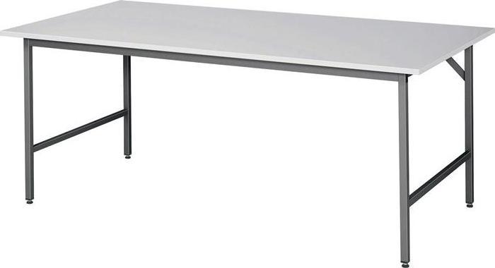 RAU Work table Jerry B2000xD1000xH800-850mm Worktop melamine, thickness 22 mm Frame anthraciteg,... (104 cm, 204 cm)