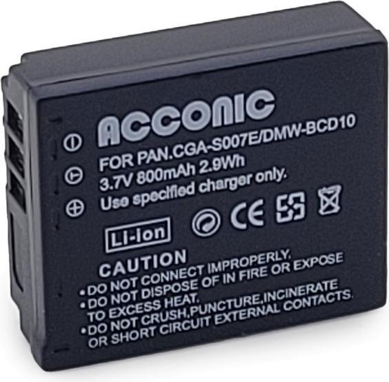Produktbild Acconic Akku f. Panasonic CGA-S007 Lumix DMC TZ2 DMC- TZ2 DMC TZ3 DMC- TZ3 DMC (Kamera Akku)