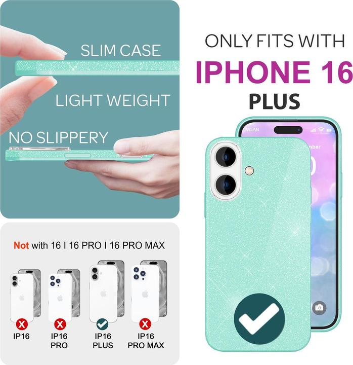 Immagine prodotto Nalia Copertina ibrida glitterata (Apple iPhone 16 Plus)