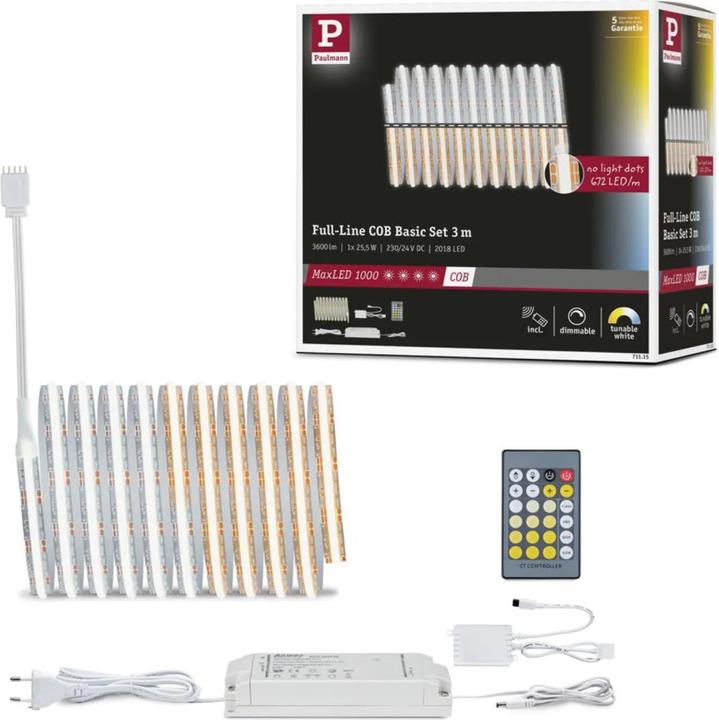 Actual product image Paulmann MaxLED 1000 Full-Line COB Stripe Set (White, 300 cm, Indoor)