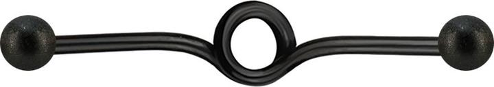 Star Piercing Barbell schwarz Schleife mit zwei Kugeln gesprenkelt (Chirurgenstahl 316L)