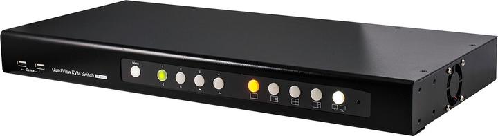 Actual product image Lindy Quad View KVM Switch Pro. 4 ports DVI, USB 2.0 and audio