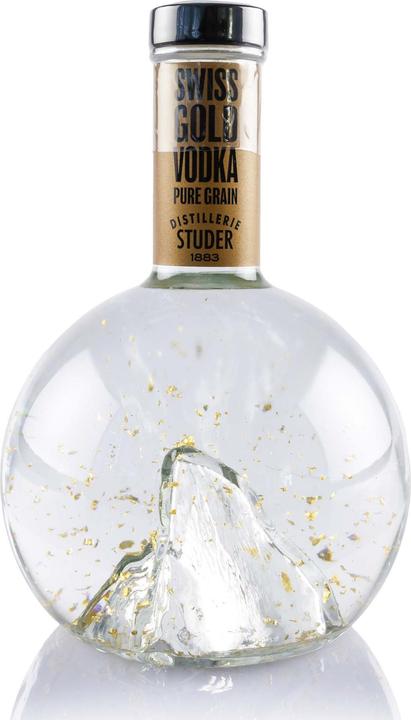 Image du produit The Wild Alps Studer Swiss Gold Vodka Pure Grain avec paillettes d'or 22 carats (1 x 70 cl)