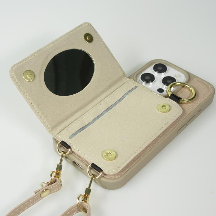 Image du produit PhoneLook Coque Cuir matelassé avec miroir et compartiment carte inclus grande lanière amovible (Apple iPhone 15 Pro Max)