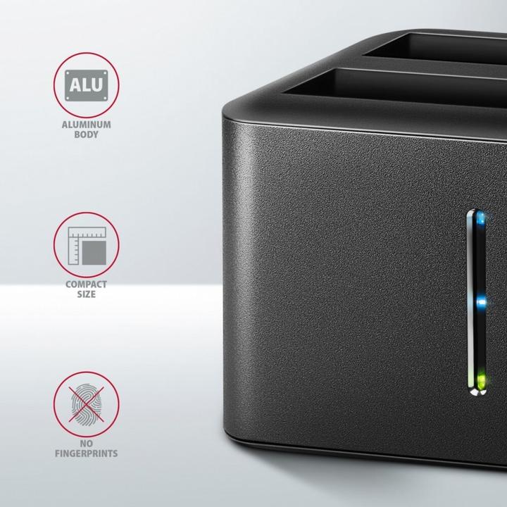 Image du produit Axagon ADSA-D25 Station d'accueil pour lecteur de stockage USB 3.2 Gen 1 (3.1 Gen 1) Type micro-B Noir (2.5")