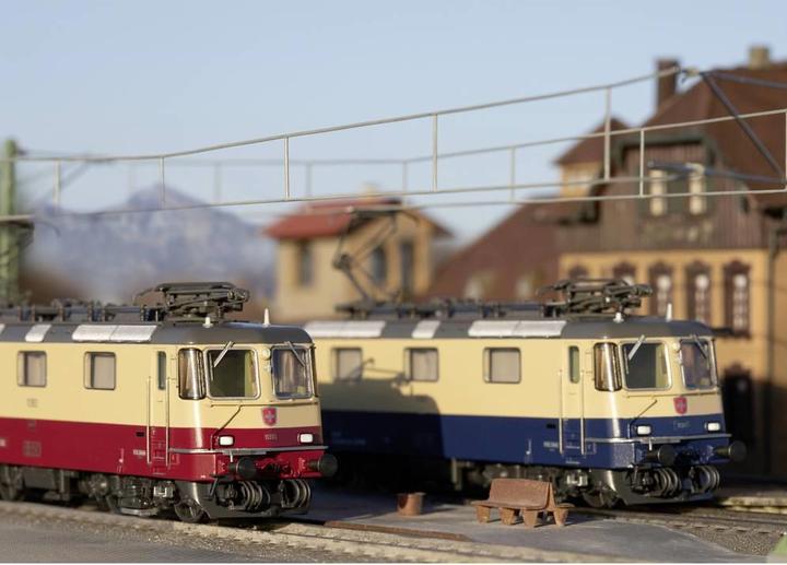 Actual product image Trix H0 T25100 Electric Locomotive Double Pack Re 421 (Track VI)