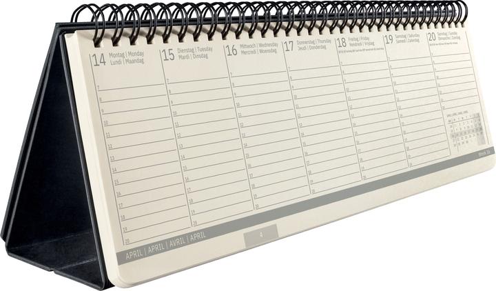 Sigel Calendrier de bureau 2025 C2580 1W/2S noir 30x14.4cm (13.9 x 30.4 cm, Couverture rigide, Allemand)