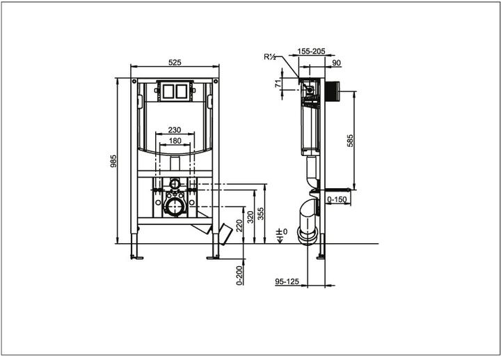 Produktbild Villeroy & Boch ViConnect, WC-Vorwandelement für Trockenbau, niedrig, Bauhöhe 980 mm, 922478