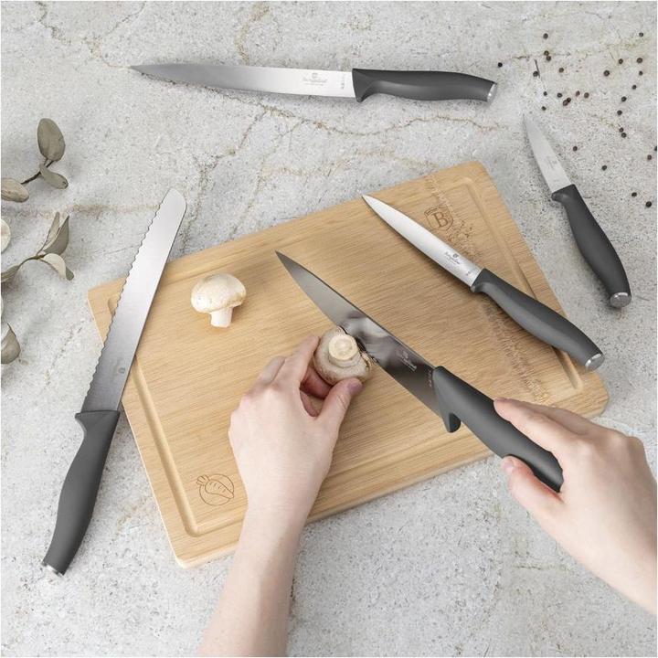 Produktbild BerlingerHaus Haus 6-teiliges Messer-Set mit Bambus Schneidebrett Matt Anthrazite Collection