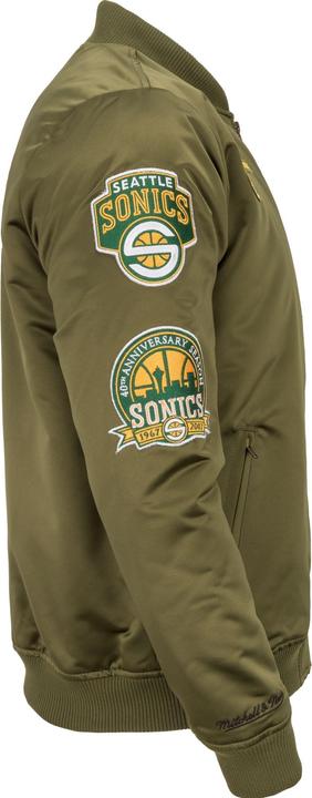 Produktbild Mitchell & Ness M&N Satin Bomber Jacke - PATCHES Seattle SuperSonics - S (S)