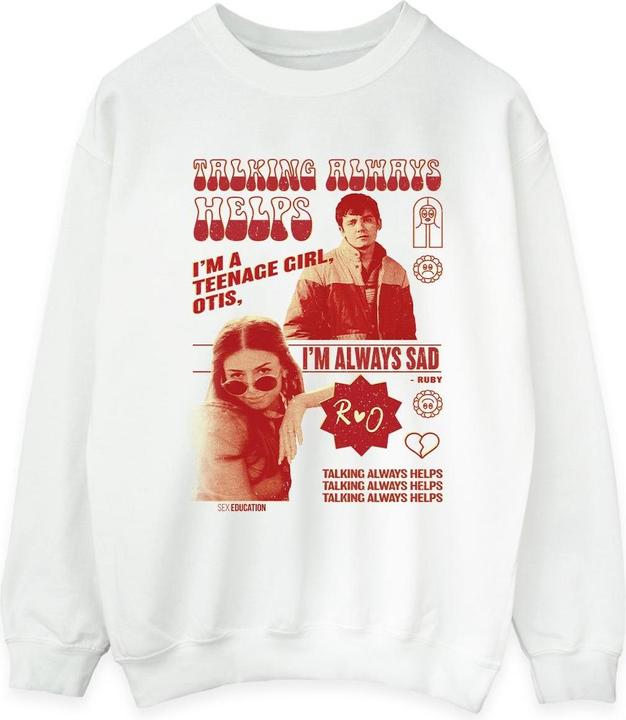 Actual product image Netflix Womens/Ladies Sex Education Otis Talking Helps Sweatshirt (XXL)