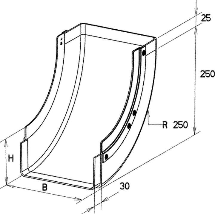 Image du produit Niedax NIE KKBI 110.200 Coude de gouttière en PRV 110x200mm avec raccord, pressé (Cordes)