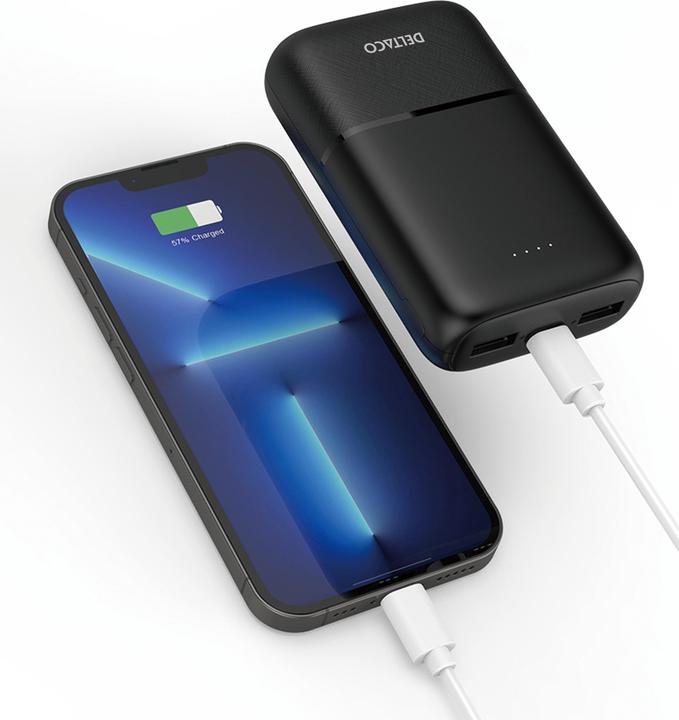 Produktbild Deltaco Powerbank 10,000 mAh, 2x USB-A, 1x USB-C (10 mAh)