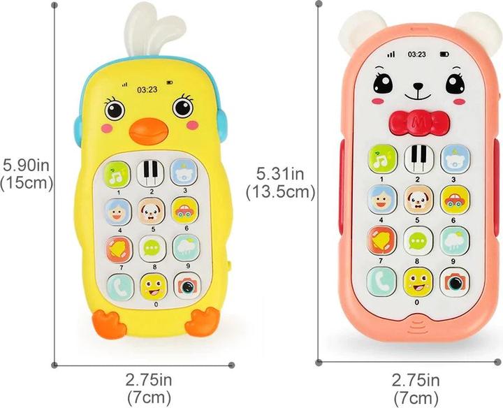Produktbild Activity Board Baby Musikalisches Handy Cartoon Beissring Telefon mit Ton & Licht Telefon Elektronisches Spielzeug