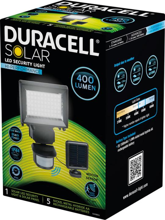 Image du produit Duracell Lumière de sécurité LED Solaire (400 lm)