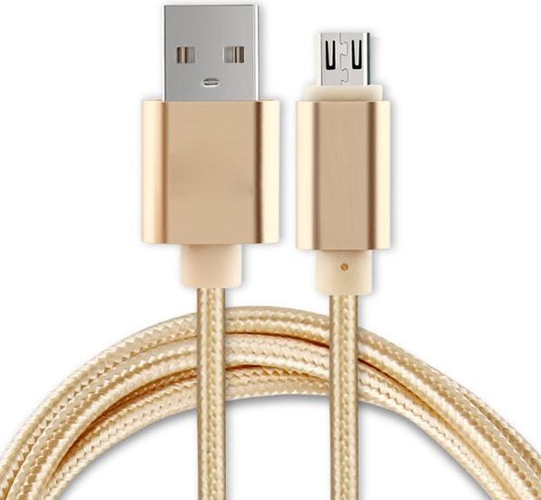 Actual product image Hermex Anki Micro USB Metal Charging Cable Data Cable 1m GOLD (1 m, USB 1.0)