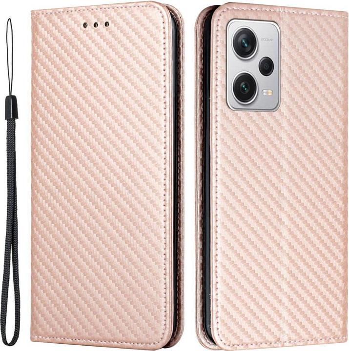 Image du produit Cover-Discount Xiaomi Poco X5 Pro - Carbon Look Flip Case Housse rose (Xiaomi Poco X5 Pro, Xiaomi Redmi Note 12 Pro 5G)