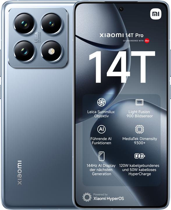 Actual product image Xiaomi 14T Pro + Robot Vacuum X10 Launch Bundle (512 GB, Titan Blue, 6.67", Dual SIM, 50 Mpx, 5G)