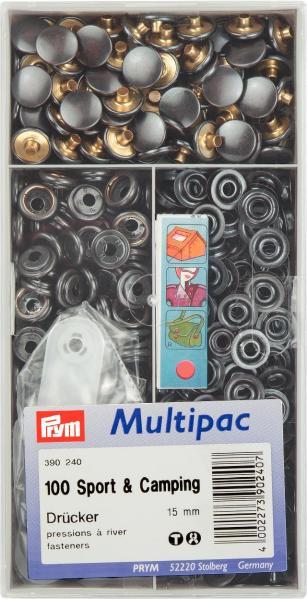 Produktbild Prym Druckknopf Sport & Camping MS, brüniert 15 mm, Dose 100 Stk., Multipac