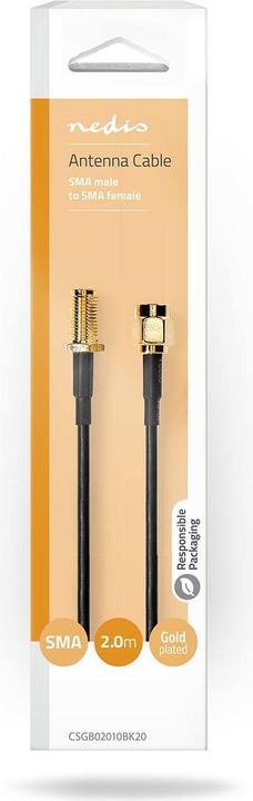 Produktbild Nedis Antennenkabel | SMA-Stecker | SMA-Buchse | Vergoldet | 50 Ohm | Einzeln geschirmt | 2.00 m | R (Antennenkabel)