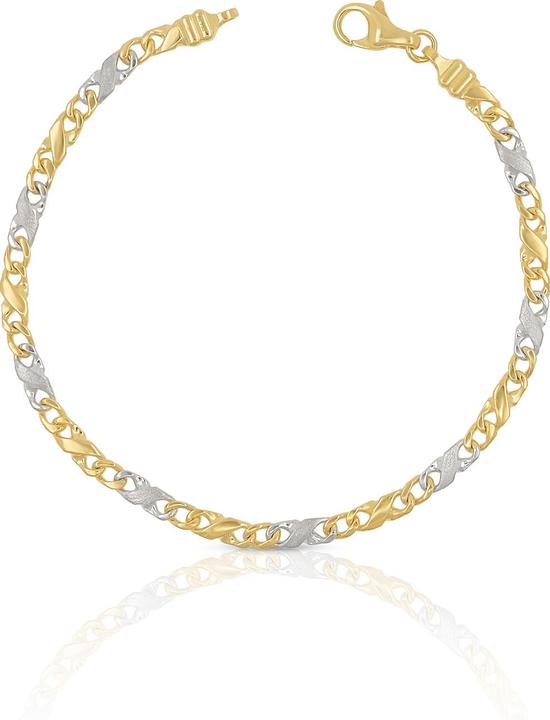 Muau 8er-Kette (19 cm, Weissgold, Gelbgold)