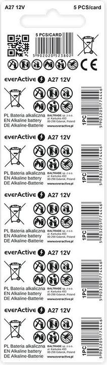 Image du produit Everactive 27A 12V Blisterverpackung (5 pcs, A27, 25 mAh)