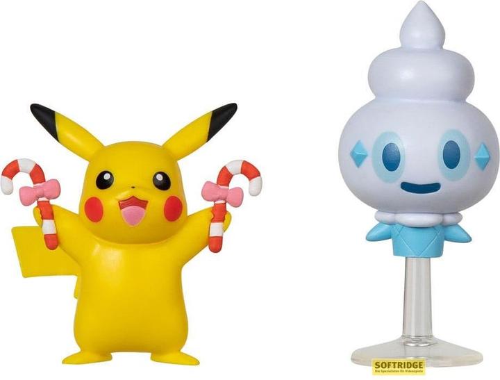Produktbild Jazwares Pokémon Battle Figure Set Figuren 2er-Pack Weihnachts-Edition: Pikachu, Gelantini