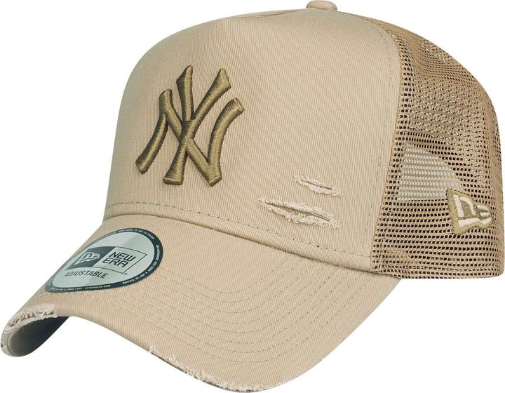 Actual product image New Era Mesh Trucker Cap DISTRESSED New York Yankees camel