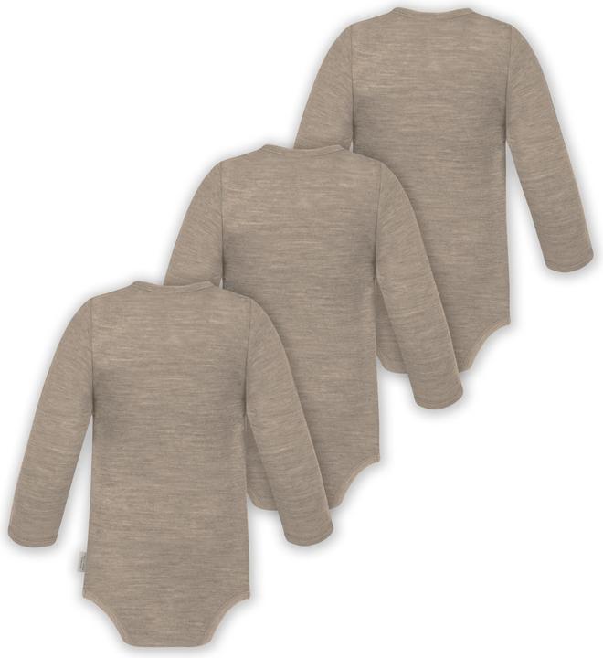Image du produit Normani Lot de 3 Multipacks Body Bébé Mérinos Body à langer manches longues avec boutons - 9345 (86)