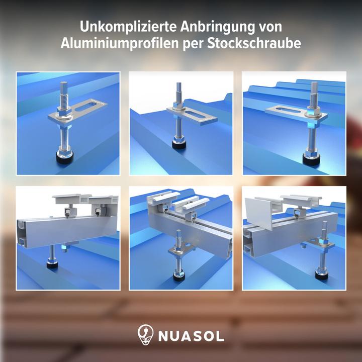 Produktbild Nuasol Stockschraube mit Adapterblech (Solaranlage Montagematerial)