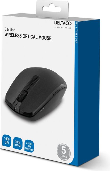 Produktbild Deltaco MS-798 mouse Ambidextrous RF Wireless Optical 1000 DPI (Kabellos)