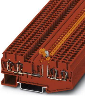 Actual product image Phoenix Contact ST 2,5-QUATTRO-MT RD 3035043 Knife disconnect terminal No. of poles: 4 0.08 mm² 2.50 mm² Red 50 pcs.