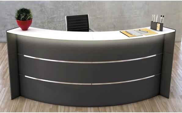 Actual product image Kerkmann BARI reception desk anthracite, white 257.5 x 122.5 x 112.0 cm