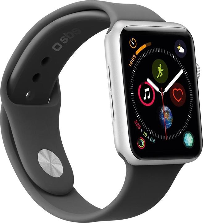 Image du produit SBS Bracelet pour Apple Watch Series 3/4/5/6/7/SE 44mm taille M noir (Silicone)