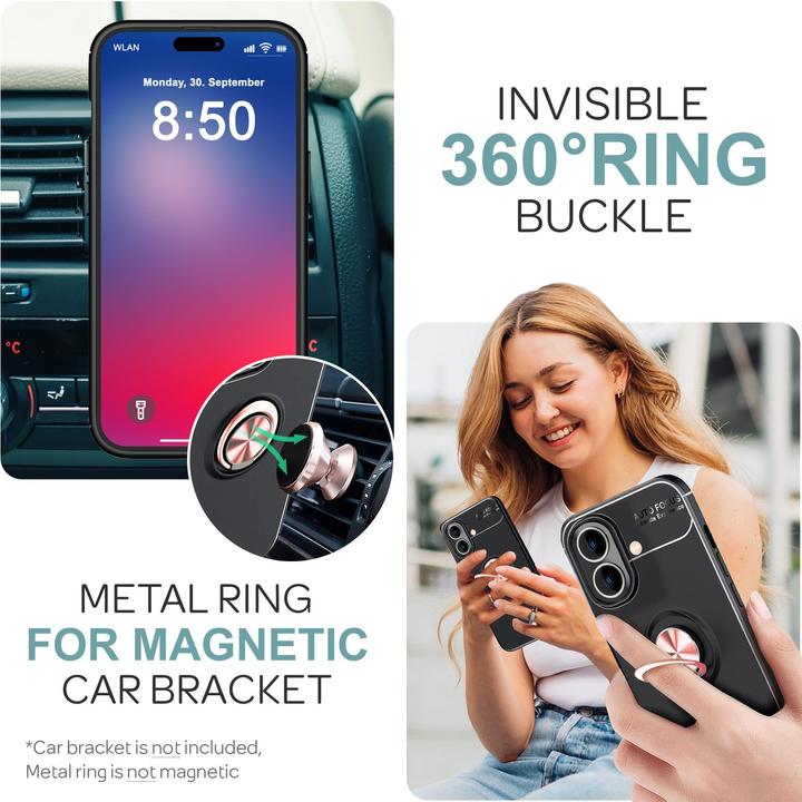 Actual product image Nalia Matte Ring Silicone Sleeve (Apple iPhone 16 Plus)