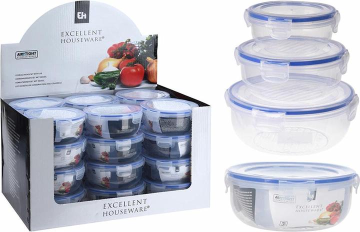 Image du produit Furber Récipient de stockage 3 pièces rond, transparent (1.40 l)