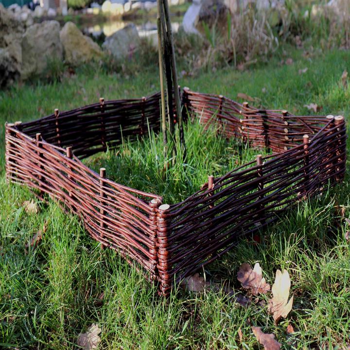 Produktbild Aquagart 6 Beeteinfassungen aus Weide 10x60cm I Beetbegrenzung /Weidenzaun zur Beetumrandung Rasenkante (60 cm)