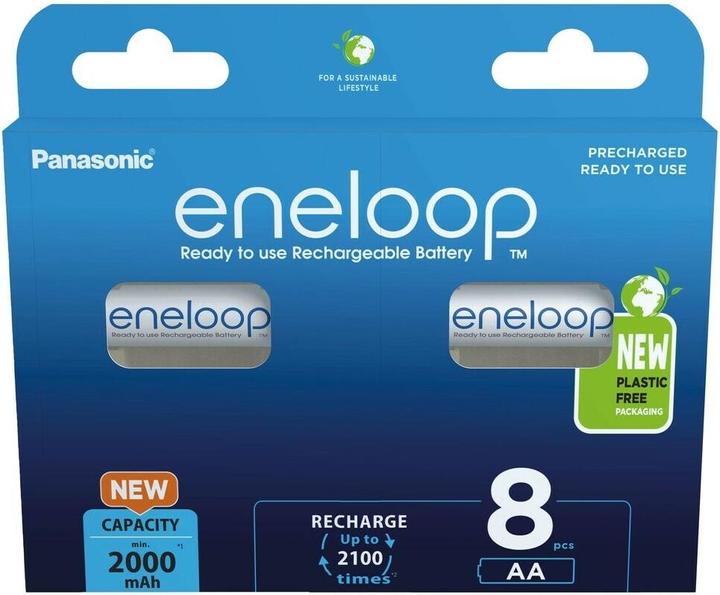 Produktbild Panasonic eneloop NiMH-Akkus (8er-Pack) (8 Stk., AA, 1900 mAh, Akku)