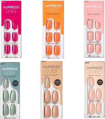 Produktbild KISS Self-adhesive nails imPRESS Color MC Latte 30 pcs (L) (Kunstnägel, Latte)