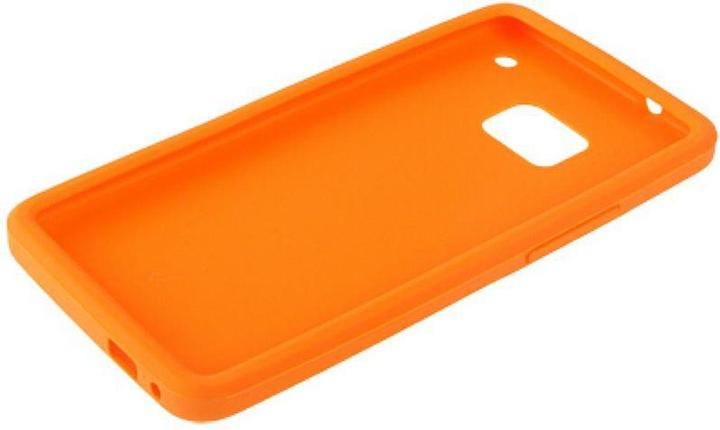 Actual product image König Design Protective cover silicone case for mobile HTC One M7 Orange (HTC One M7)