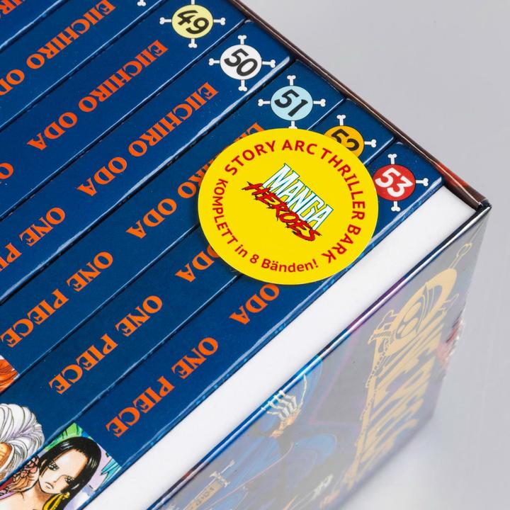 Actual product image One Piece Sammelschuber 5: Thriller Bark (inklusive Band 46–53) (German, Eiichiro Oda, Antje Bockel, Josef Shanel, Matthias Wissnet, 2024)