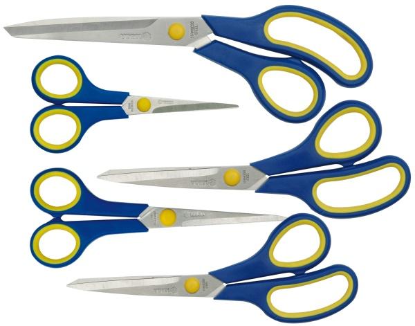 Toya Jeu de ciseaux 5 pièces, hauteur 140-170-190-220-250 mm, acier inoxydable (21 cm)